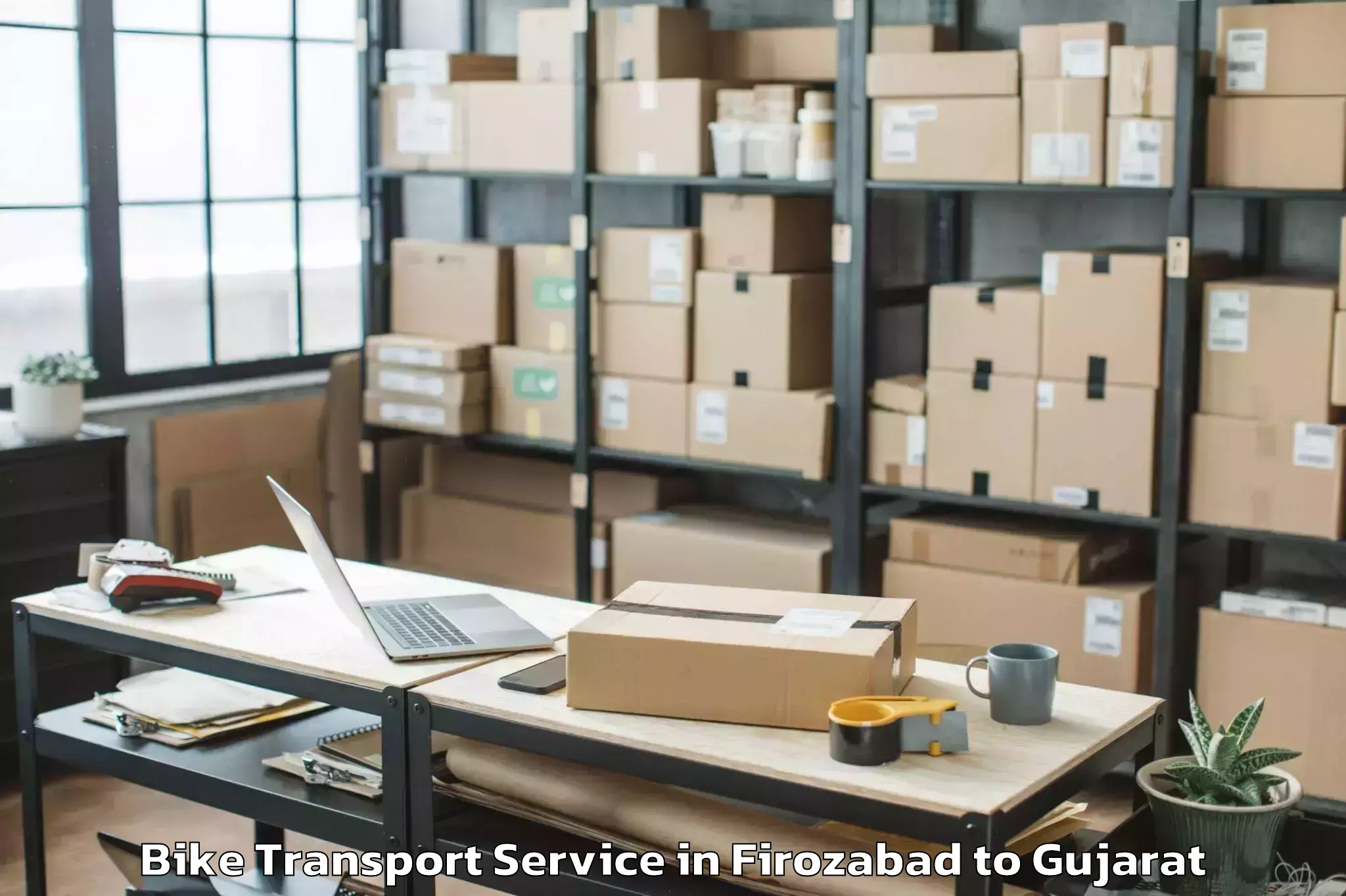 Hassle-Free Firozabad to Mahesana Bike Transport